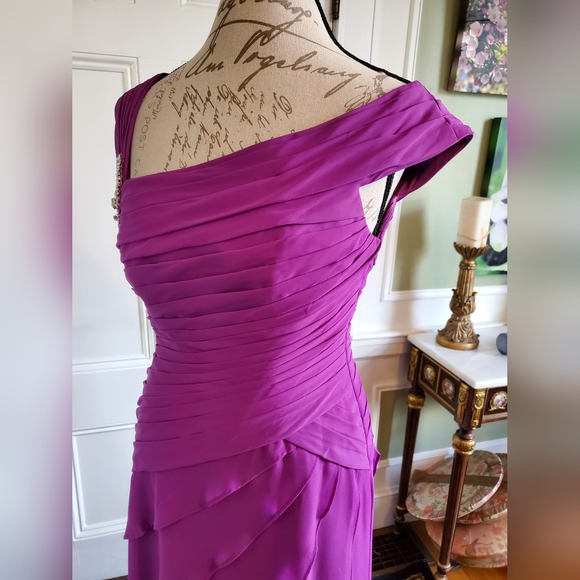 Jade Dresses Jade Couture By Jasmine J4425 Fig Color Chiffon Long Dress Petite Sz 6p Poshmark